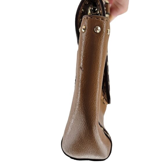 Diane Von Furstenberg Highline Chain Bag Caramel Brown Leather Gold Tone - Picture 8 of 13